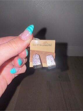 Silver Rhinestone Clip-On Earrings